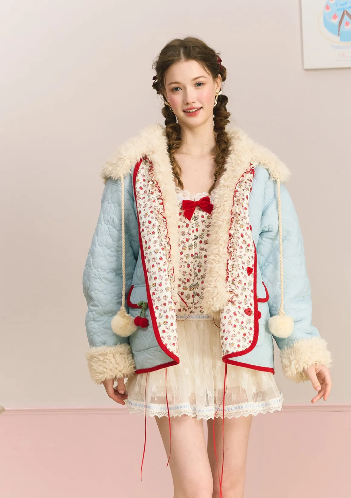 Berry Katie Rabbit Cotton Coat
