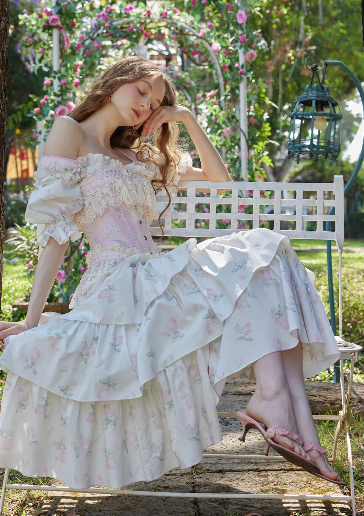 Bloom in Coral Island Corset Dress