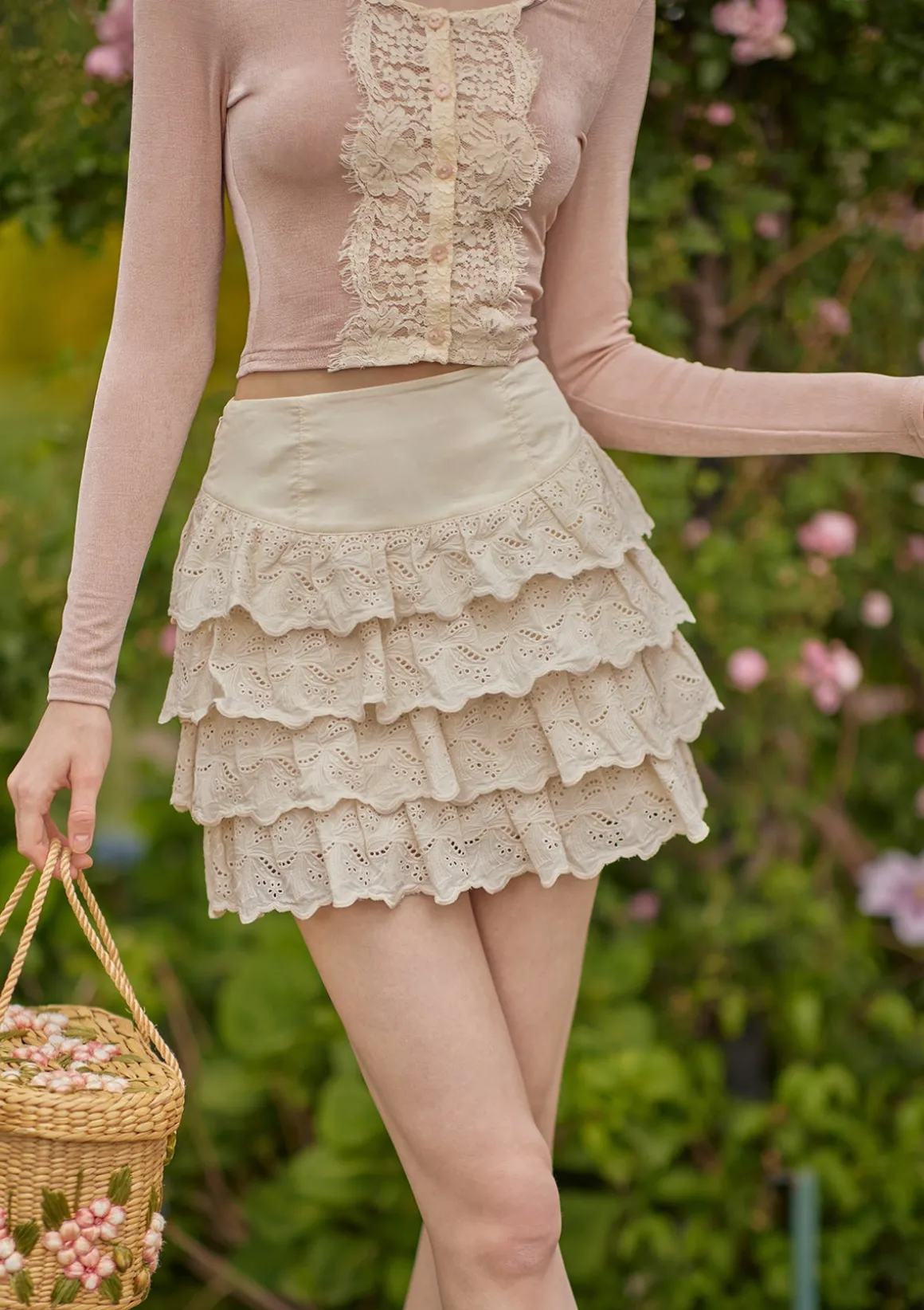 Cheese Mille Crepe Pantskirt