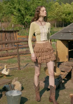 Cheese Mille Crepe Pantskirt