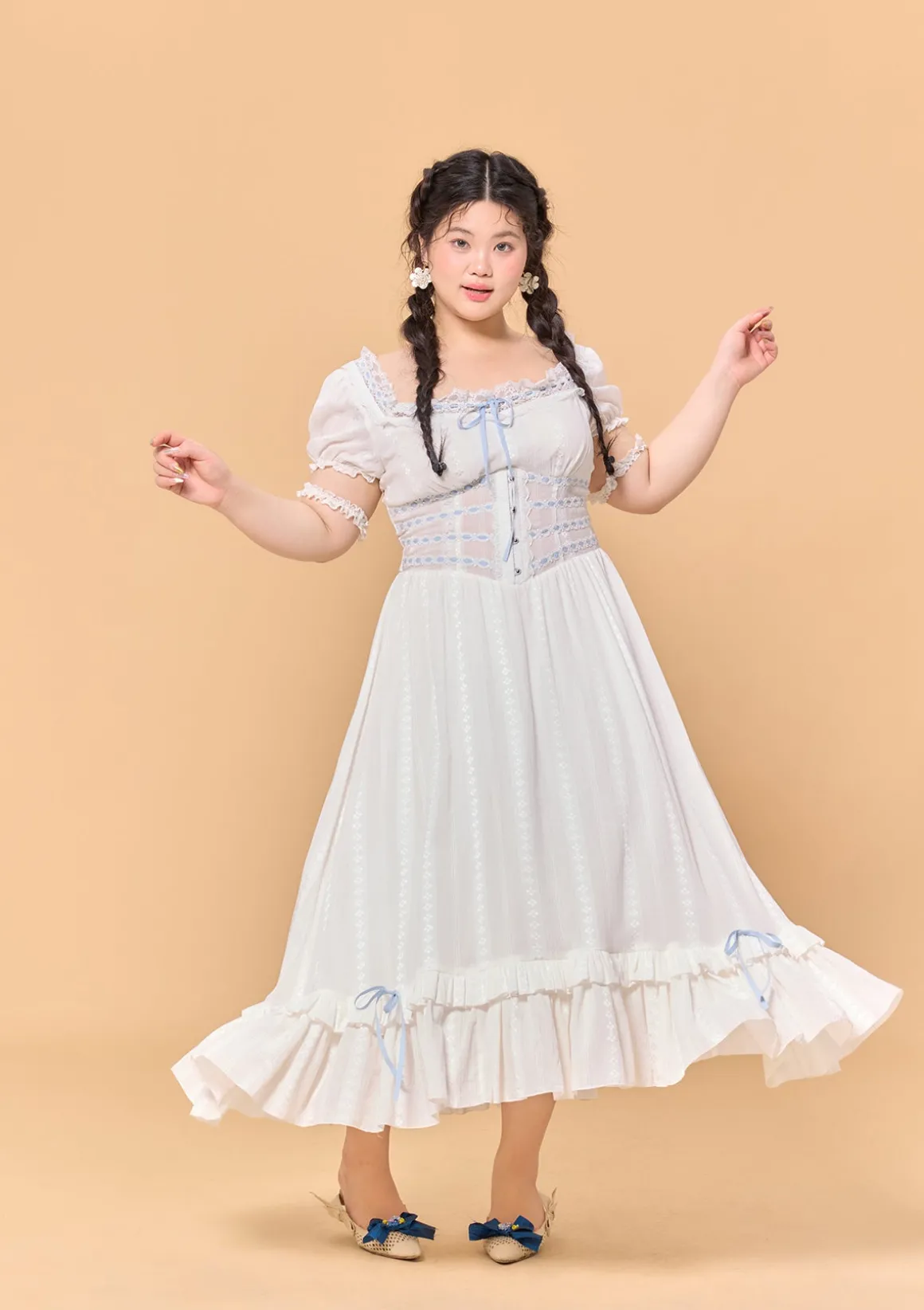 Curve & Plus Dear White Pages Dress