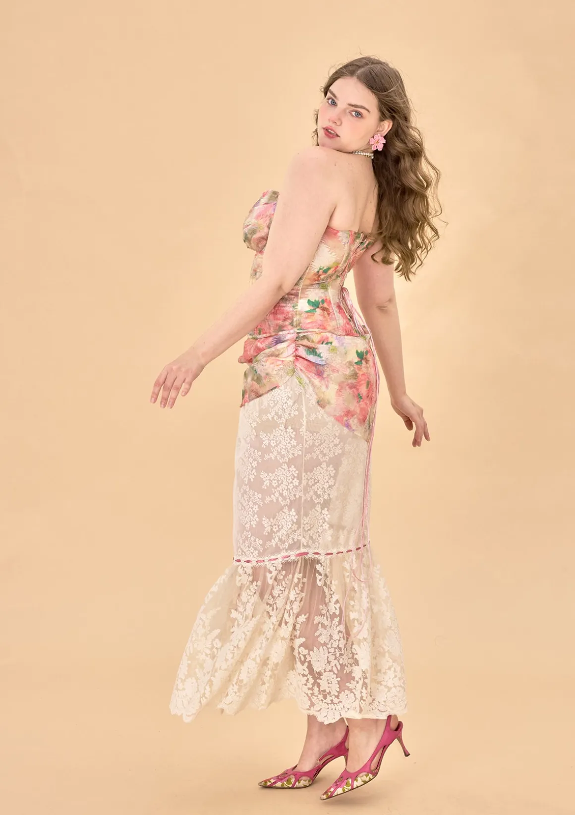 Curve & Plus Floral Mirror Skirt