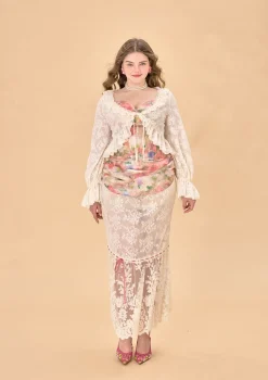 Curve & Plus Floral Mirror Skirt
