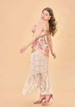 Curve & Plus Floral Mirror Corset