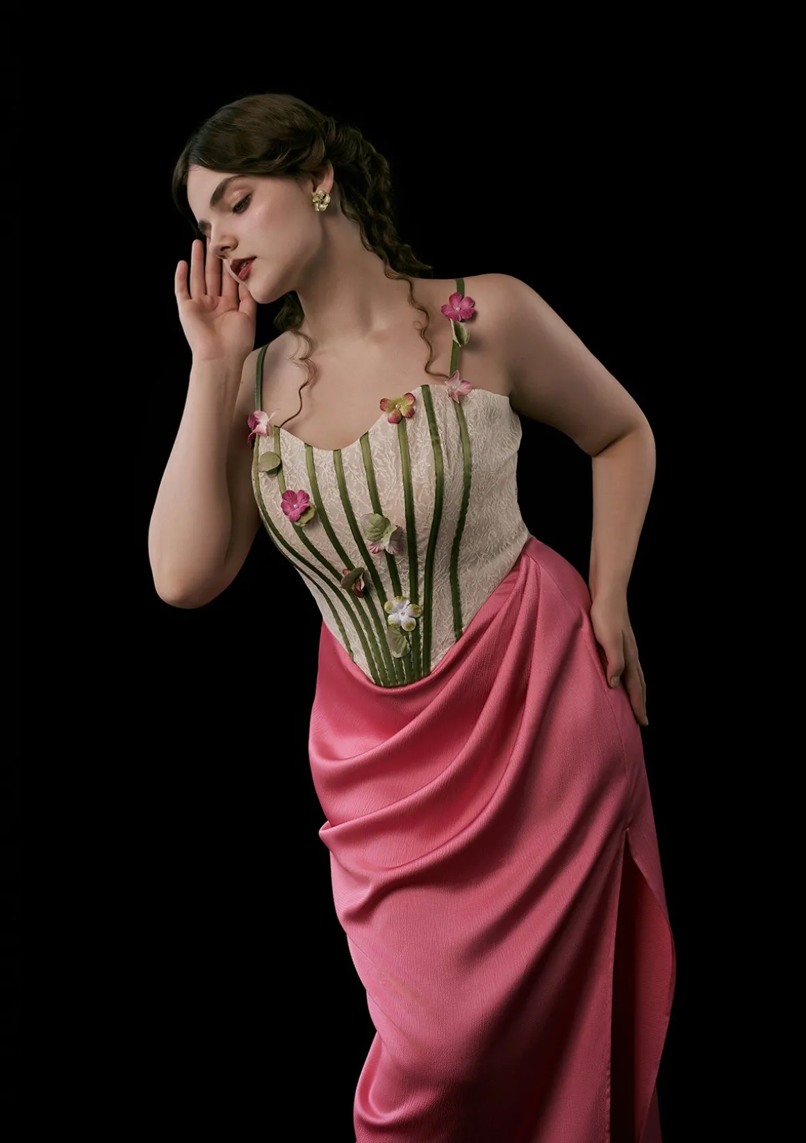 Curve & Plus Flower Vine Phantom Corset Dress