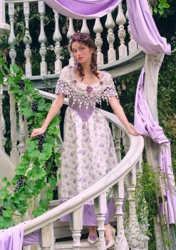 Curve & Plus Purple Jacquard Vine Corset Dress