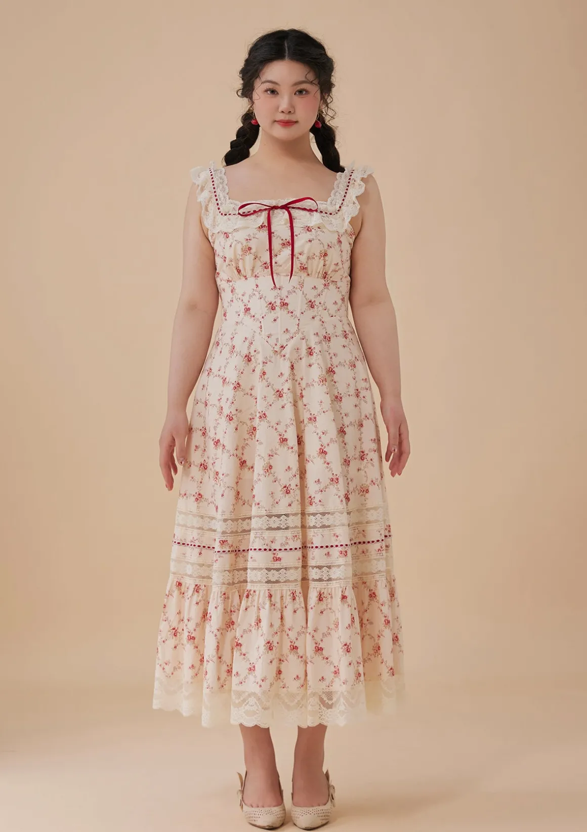 Curve & Plus Red Garnet Corset Dress