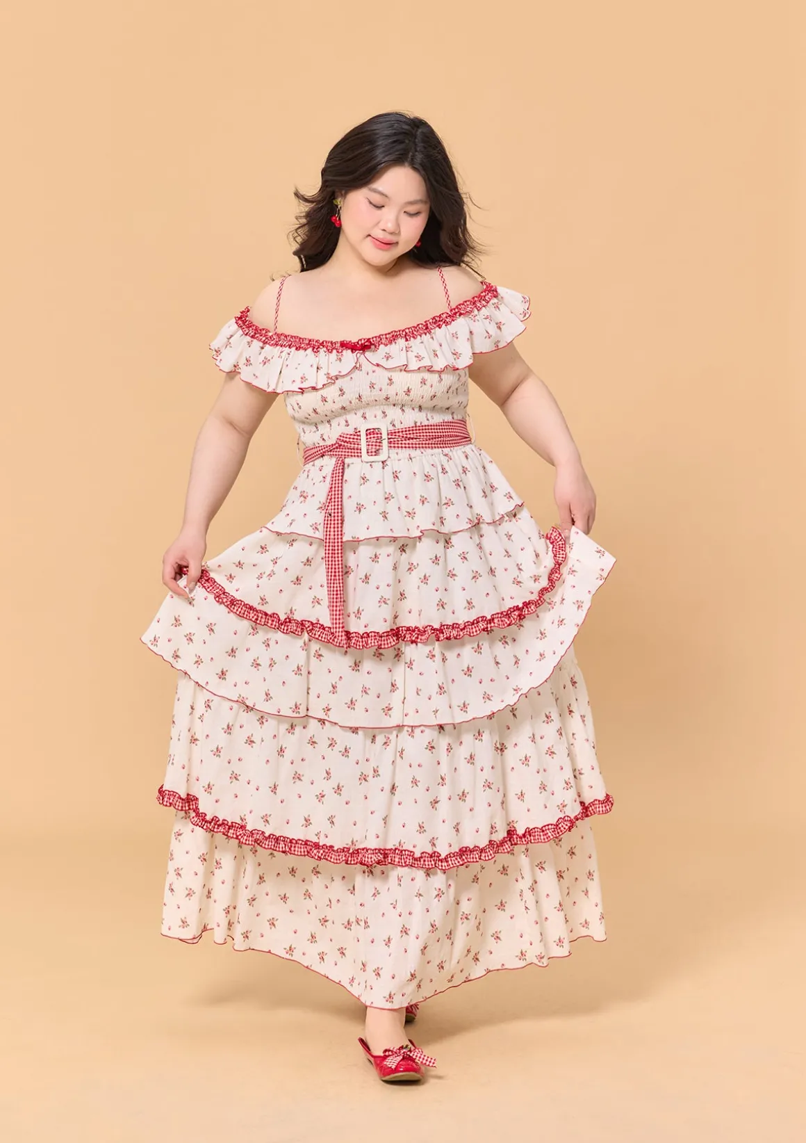 Curve & Plus Red Hood Maiden Dress