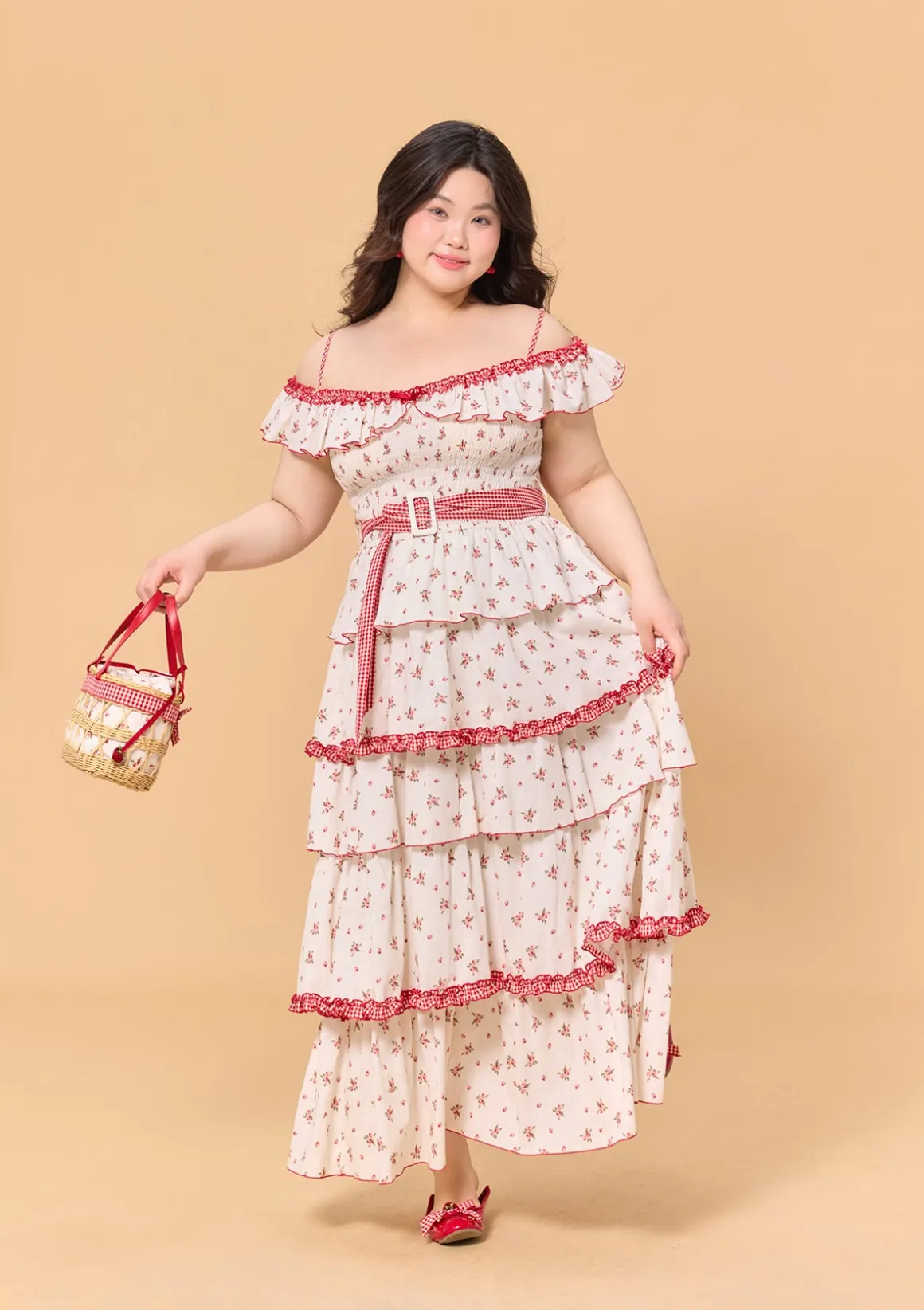 Curve & Plus Red Hood Maiden Dress