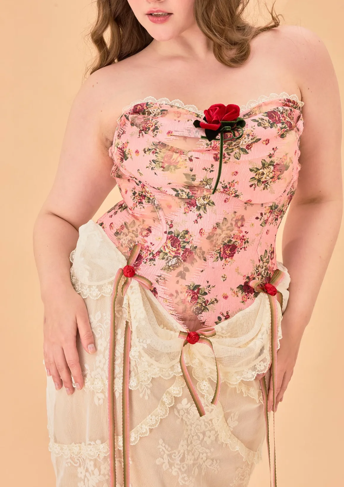 Curve & Plus Rose Sous La Lune Corset Dress