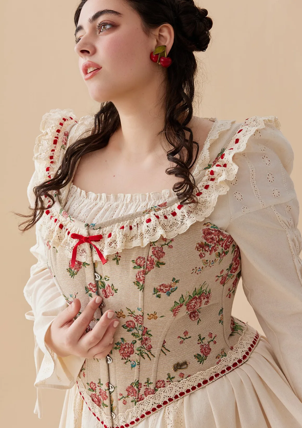 Curve & Plus Rosey Christmas Cottage Corset