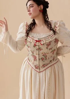 Curve & Plus Rosey Christmas Cottage Corset