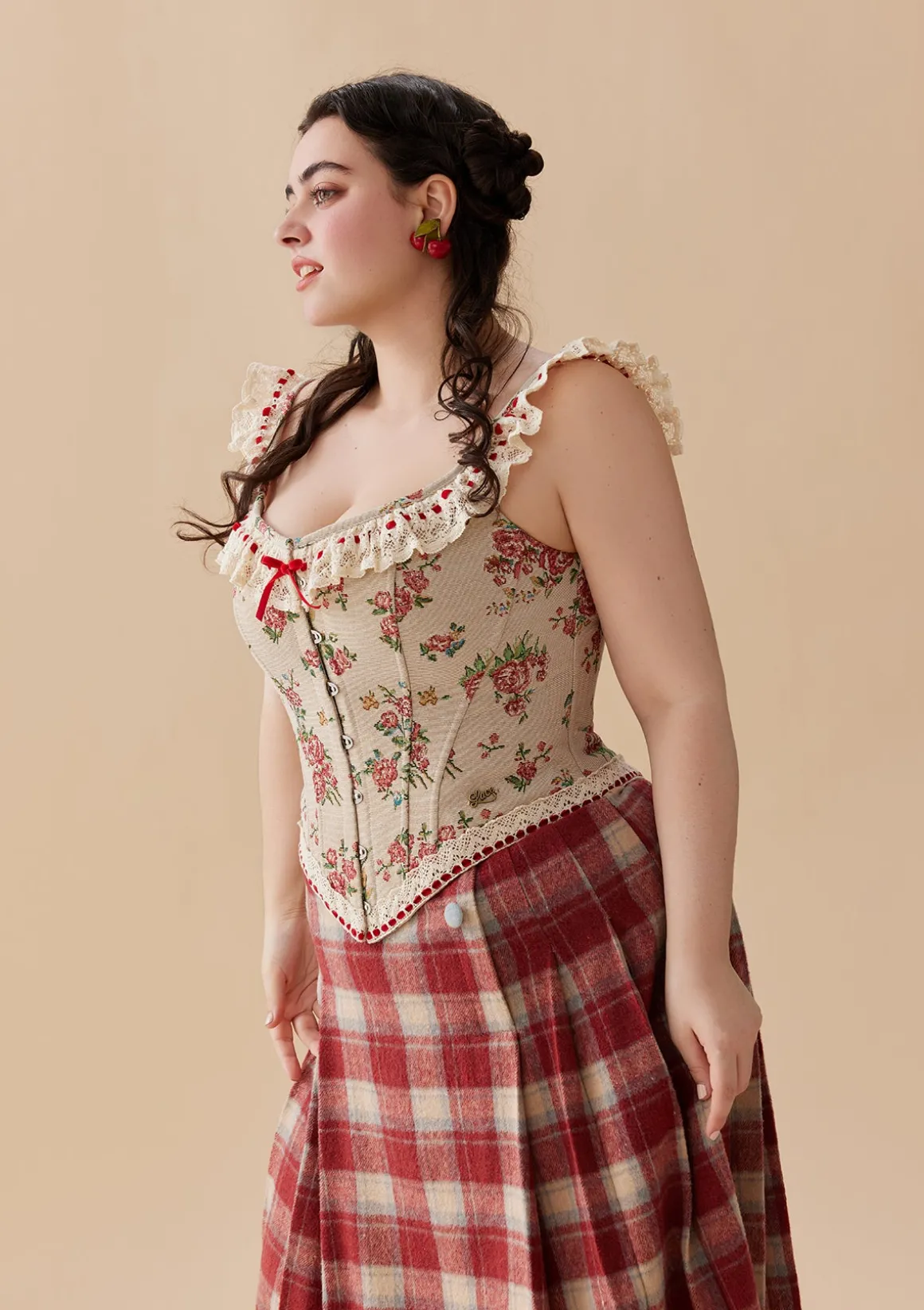 Curve & Plus Rosey Christmas Cottage Corset