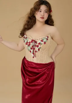 Curve & Plus Strawberry Pinot Noir Corset Dress