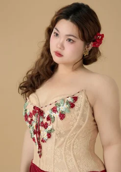 Curve & Plus Strawberry Pinot Noir Corset Dress