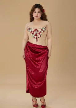 Curve & Plus Strawberry Pinot Noir Corset Dress