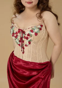 Curve & Plus Strawberry Pinot Noir Corset Dress