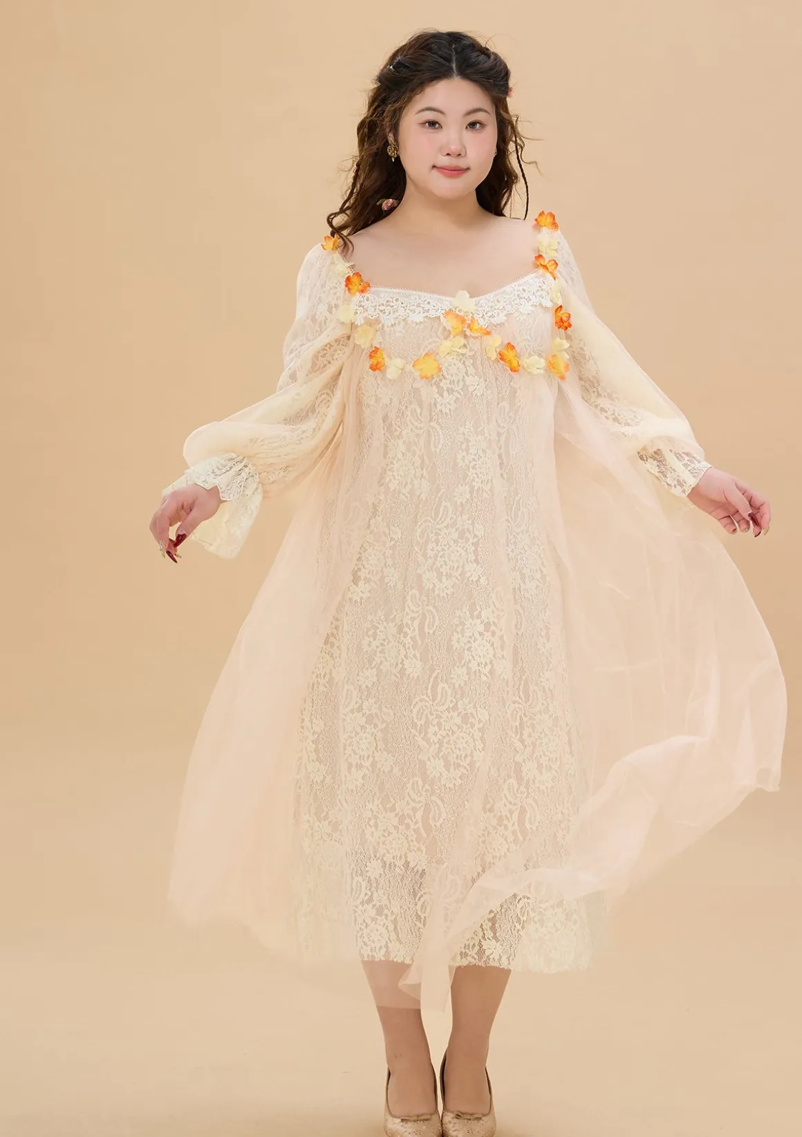 Curve & Plus Sunset & Orange Ocean Dress