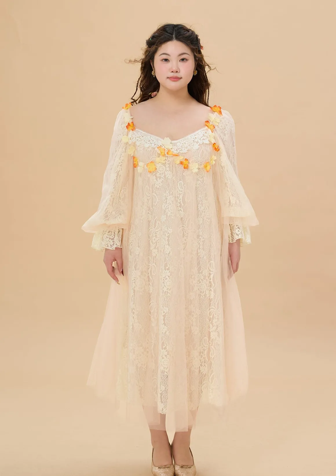Curve & Plus Sunset & Orange Ocean Dress