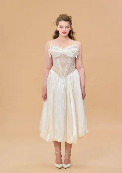 Curve & Plus White Butterfly Flora Skirt