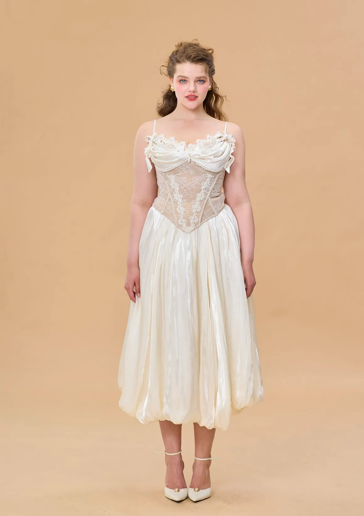 Curve & Plus White Butterfly Flora Skirt