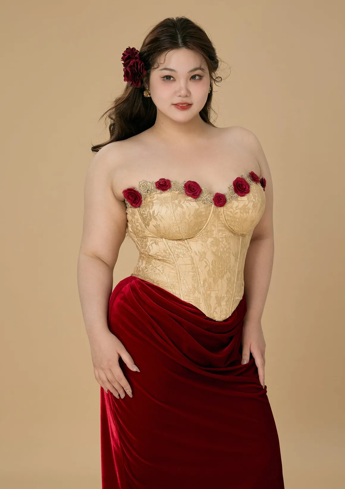 Curve & Plus Wild Rosa in Spain Corset Dress