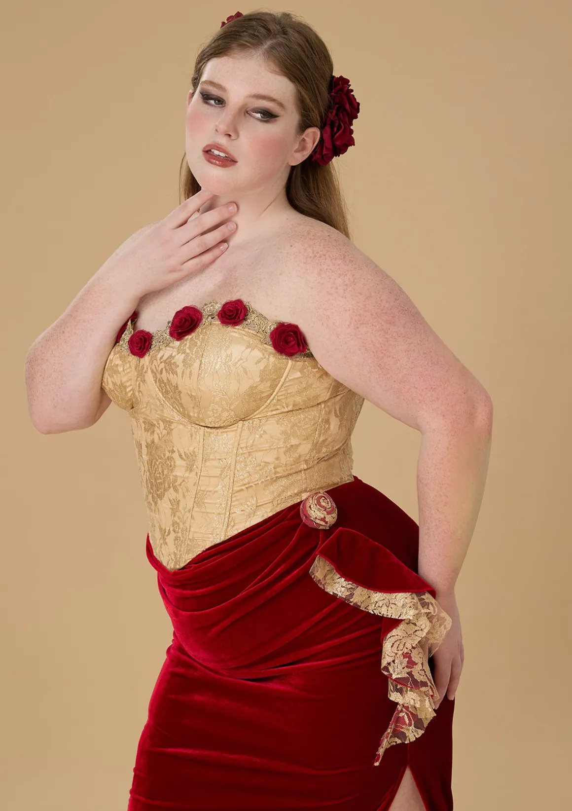 Curve & Plus Wild Rosa in Spain Corset Dress