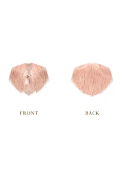 Peach Heart Cupid Faux Fur Coat