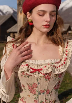 Rosey Christmas Cottage Corset
