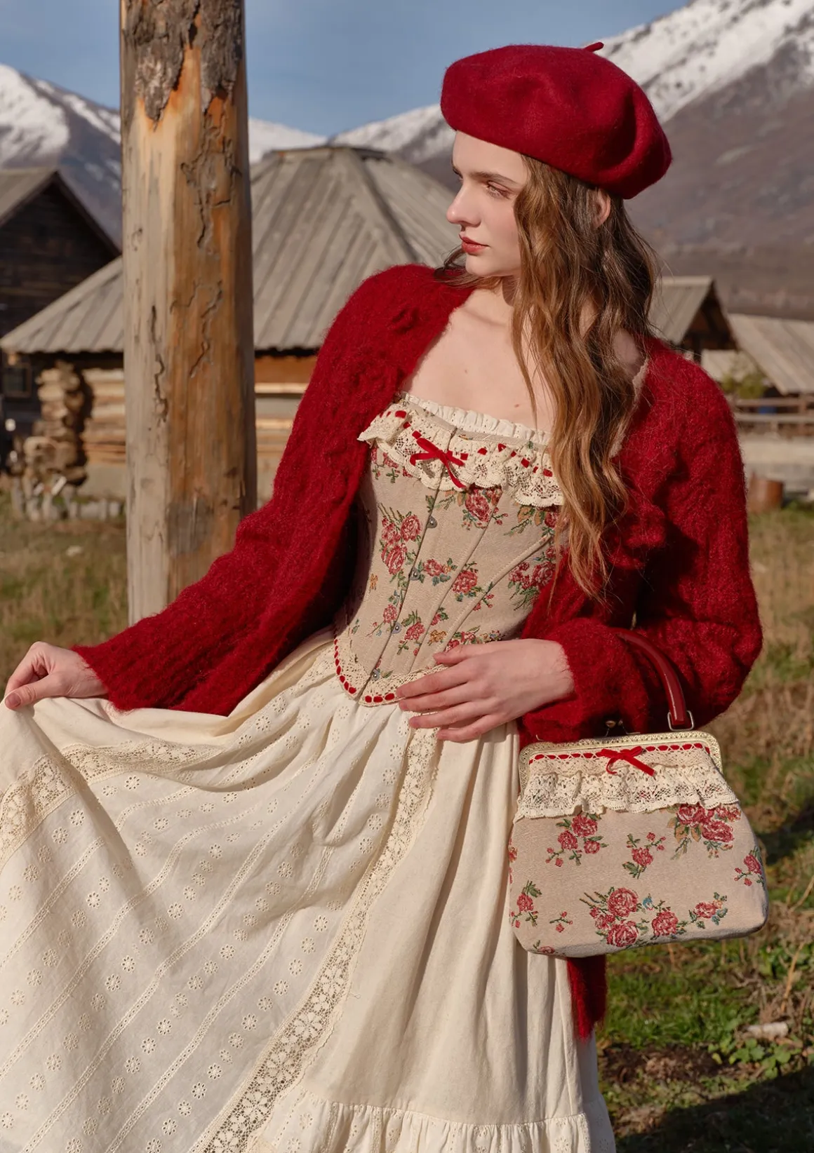 Rosey Christmas Cottage Corset