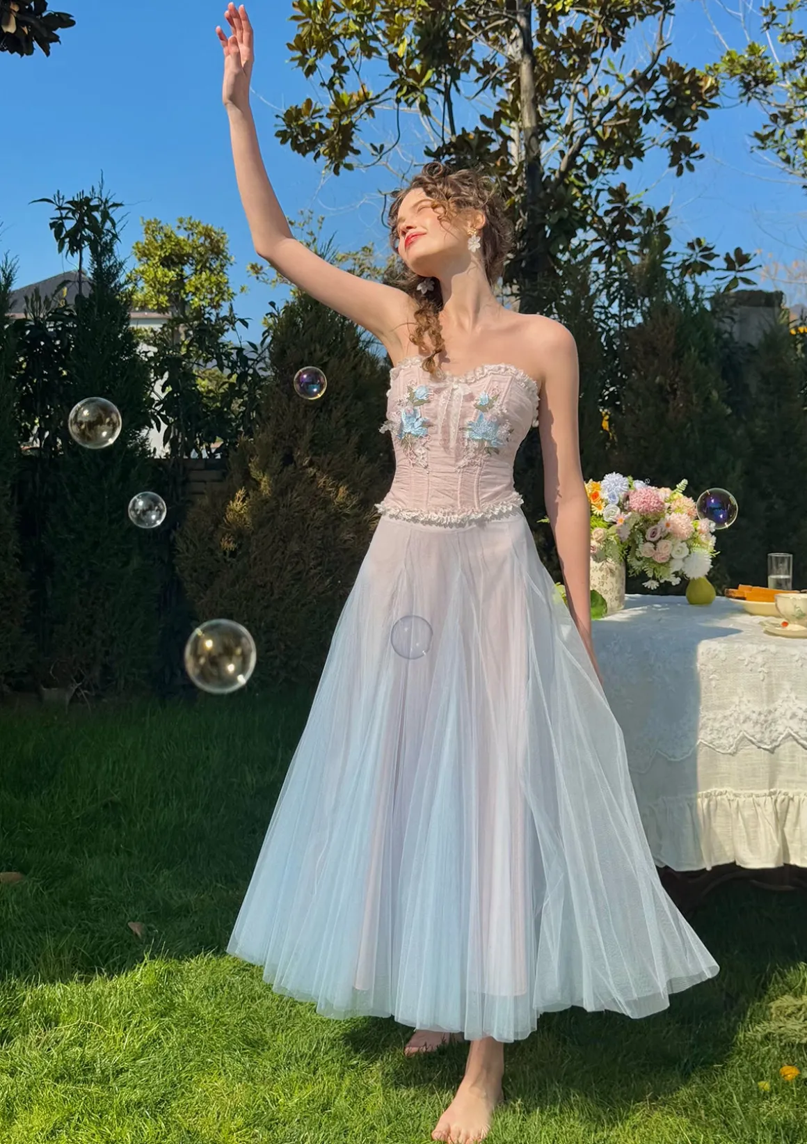 The Blue Lily Gauze Skirt
