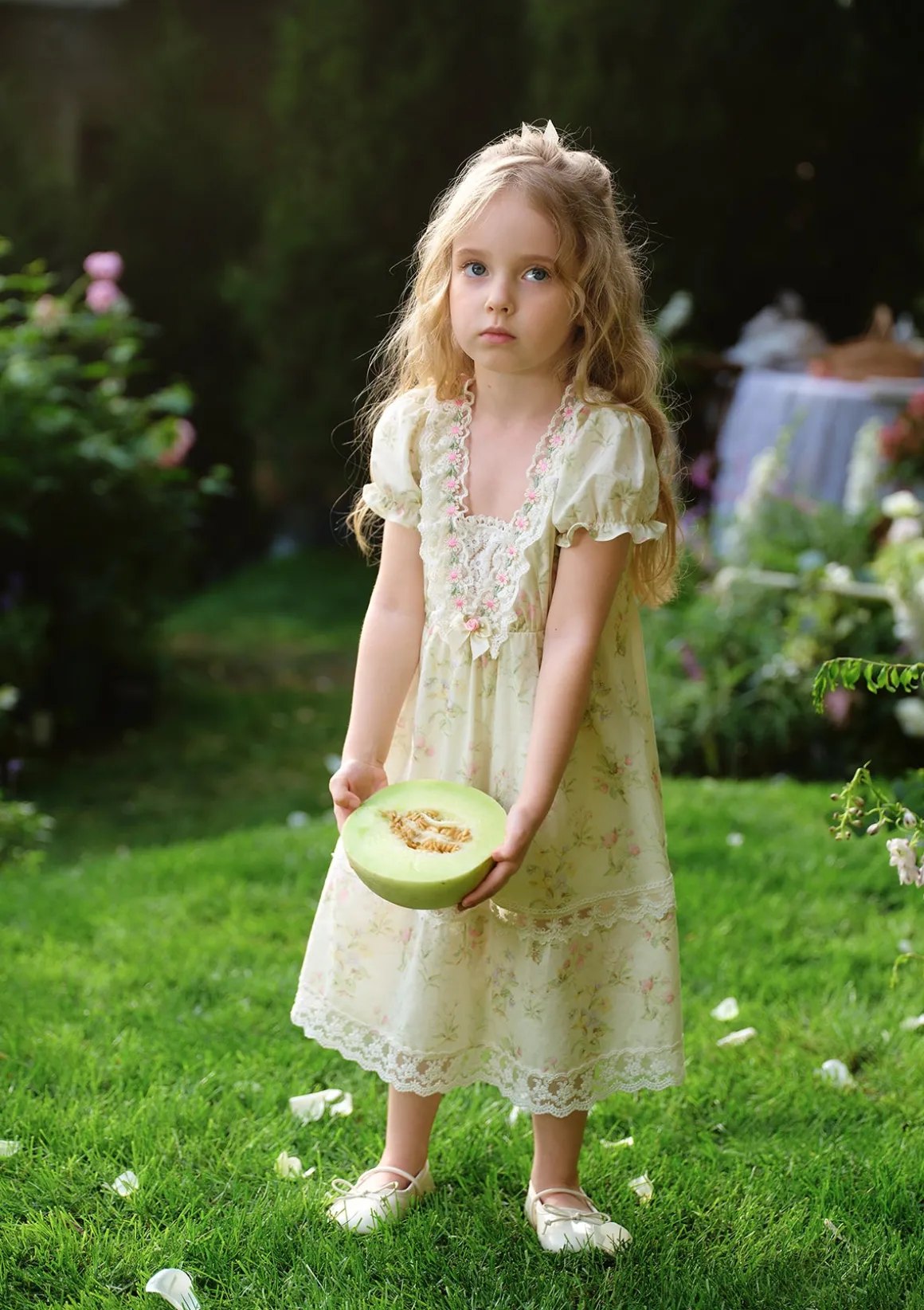 Toddler Girl Garden Tea Party Corset Dress