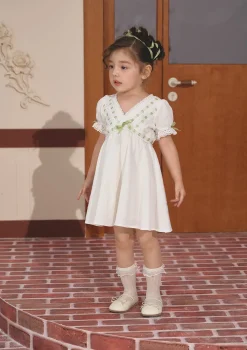 Toddler Girl Green Apple Paradise Dress