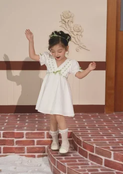 Toddler Girl Green Apple Paradise Dress