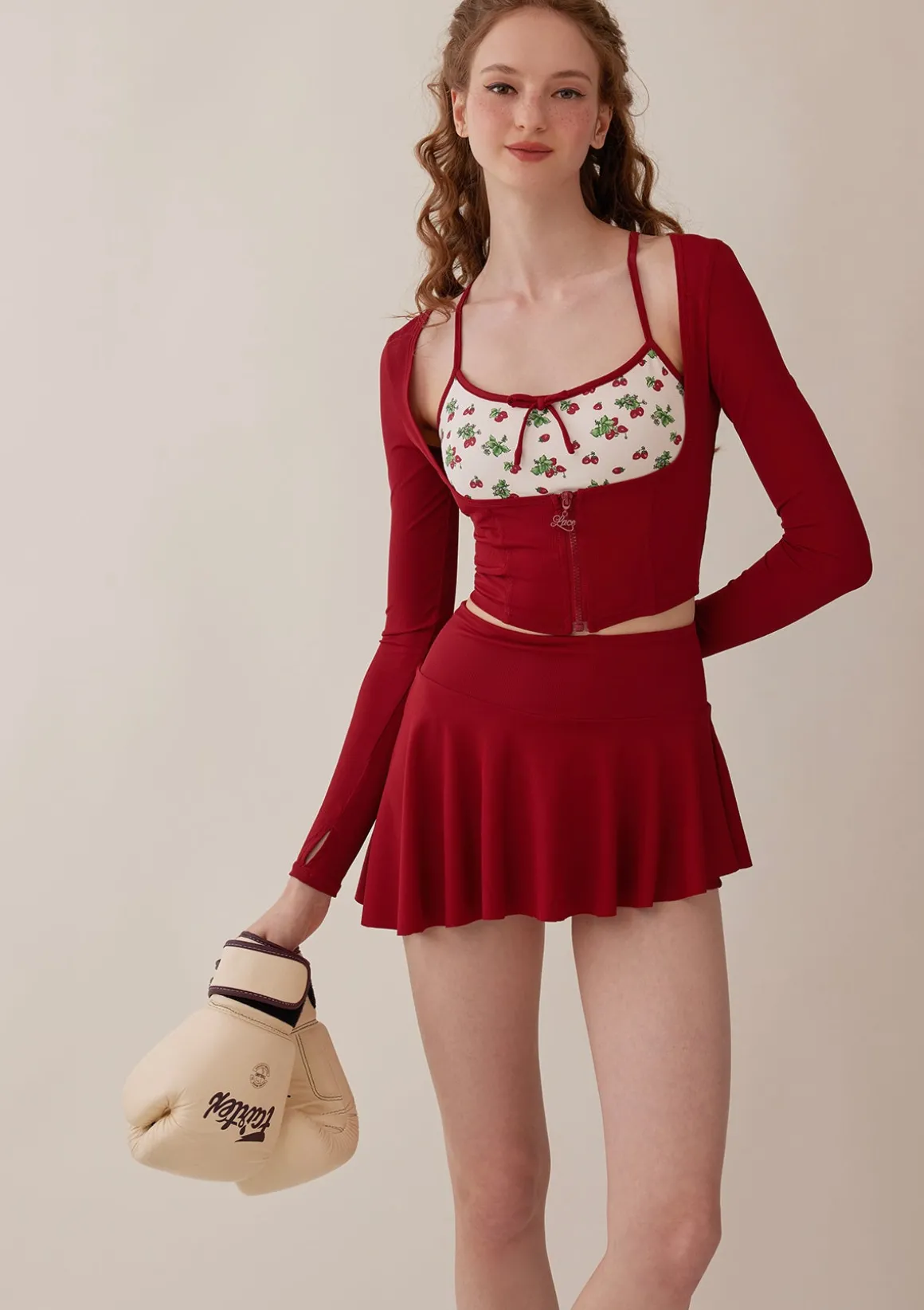 Vibrant Strawberry Sports Pantskirt