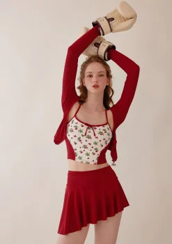 Vibrant Strawberry Sports Pantskirt