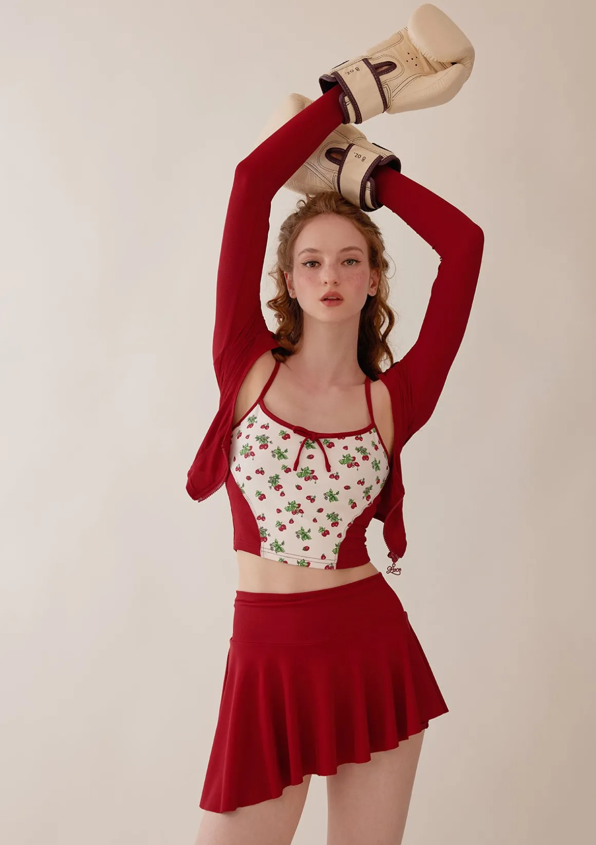 Vibrant Strawberry Sports Cardigan